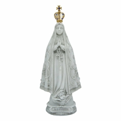 Imagem Nossa Senhora Aparecida com Coroa de Metal em Mármore - 24cm - MÃE RAINHA ARTIGOS RELIGIOSOS