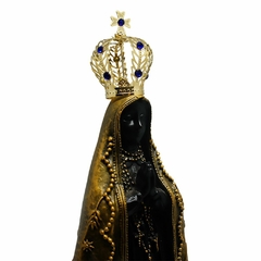 Imagem Nossa Senhora Aparecida com Coroa de Metal em Mármore com Pintura em Bronze - 24cm - comprar online