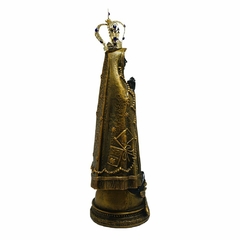Imagem Nossa Senhora Aparecida com Coroa de Metal em Mármore com Pintura em Bronze - 24cm na internet