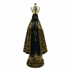 Imagem Nossa Senhora Aparecida com Coroa de Metal em Mármore com Pintura em Bronze - 24cm