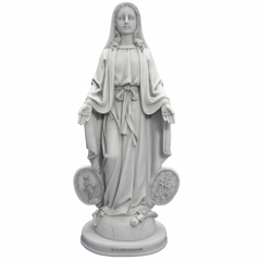 Imagem Nossa Senhora das Graças com Medalha Milagrosa em Mármore - 41cm