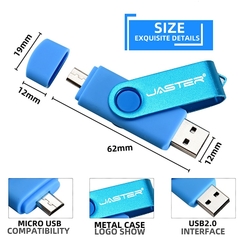 Imagem do USB Flash Drive OTG Pen Drive 64gb 32gb USB Stick 16gb Rotatab Para Android Micr