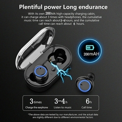 Fone de ouvido Bluetooth Y50 para esportes ao ar livre sem fio 5.0 Display touch - loja online