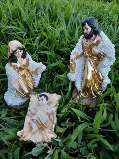 Presépio em Gesso - trio São José , Maria, menino Jesus - comprar online