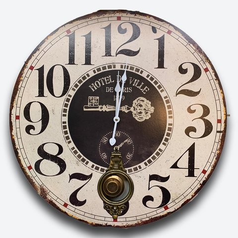 Reloj de Pared Chapa Ovalado Antiguo - Mirasoles Deco