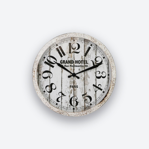 Reloj de Pared Blanco Craquelado - Mirasoles Deco