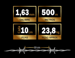 Alambre de púas x 500 mts - comprar online