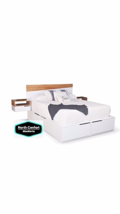 CAMA BOX CON MESITAS FLOTANTE