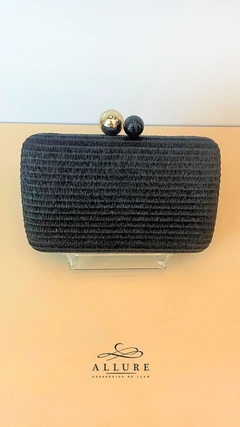 Bolsa clutch palha preto - comprar online