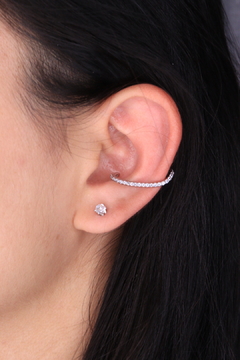 Ear Cuff prata zircônia