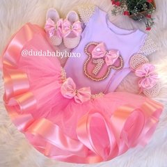 Kit tutu Minnie rosa luxo