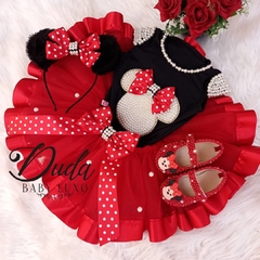 Kit tutu minnie vermelha bolinha