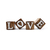 Palavra love em madeira com coração vazado 6x6x6 cm - comprar online