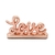 Palavra Love com coração Rose gold em cerâmica 26x12x4 cm - comprar online