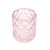 Porta velas rosa em vidro 7,5x7x7,5 cm na internet