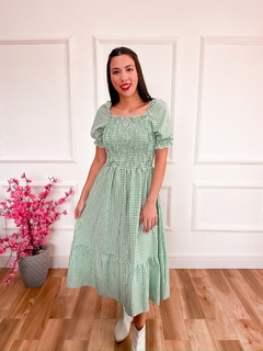 Vestido Bella - Xadrez Verde - comprar online