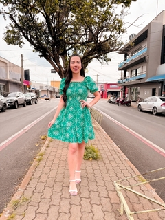 Vestido Raissa - Verde Estampado - comprar online