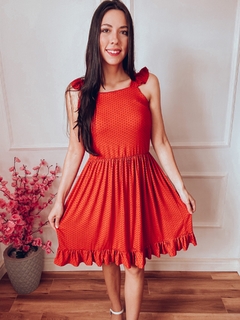 Vestido Amelia Curto - Laranja Poa - comprar online