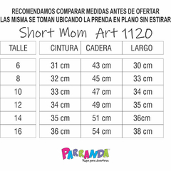 Short de Jean MOM Estrella - Talle 6 al 16 - comprar online