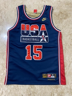 Camisa Rara Nike Basquete USA Gold Medal 92 Juvenil Azul Earvin Johnson 15