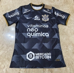 Camisa Nike Corinthians 2022 Completa Patrocínios Preta - Modelo Jogador