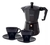 Set cafetera negra 6 tazas + 2 tacitas porcelana HUDSON