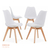 SILLA TULIP PATAS DE MADERA -x4 unidades-