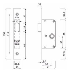 Pestillo Puerta Ascensor Parante Angosto Kallay 5024 - comprar online