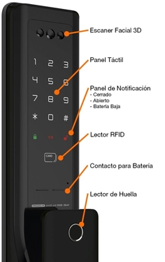 Cerradura Electronica Push Pull Solity 6000 Reconocimiento Facial Bluetooth App - tienda online