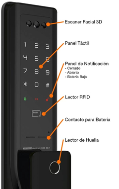 Cerradura Electronica Push Pull Solity 6000 Reconocimiento Facial Wifi App - tienda online