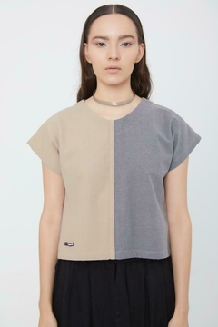 Blusa Simple M/C Mitad Mitad Corta en internet