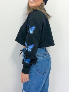 Cropped Moletom Butterfly Preto - comprar online