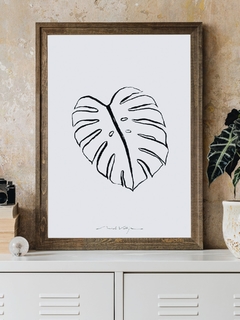 Print Monstera Gris - comprar online