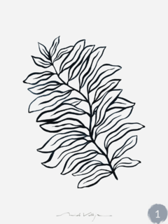 Print Leaf Gris