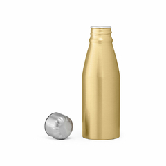 Imagem do Squeeze em alumínio com tampa em aço inox e capacidade até 500 ml