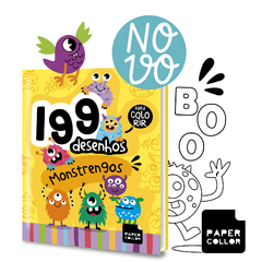 KIT LIVRO 199 DESENHOS PARA COLORIR - MONSTRENGOS + AQUARELA 12 CORES