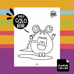 KIT LIVRO 199 DESENHOS PARA COLORIR - MONSTRENGOS + AQUARELA 12 CORES - Paper Collor