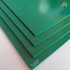 Placa PS Poliestireno Verde 1mm X 50cm X 50cm (a unidade) - Placaschapa