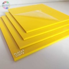 Placa PS Poliestireno Amarelo 3mm X 50cm X 50cm (a unidade)