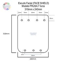Placa PETG para Face Sheild PRUSA (28cm x 31cm) 5 unidades - comprar online