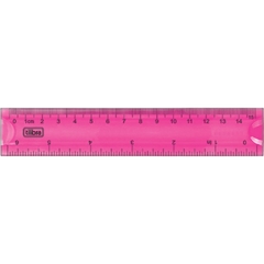 Régua Flexível - 15cm Rosa