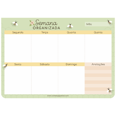 Bloco Planner Semanal Abelhinha