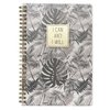 Caderno Espiral Floral Cinza