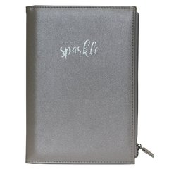 Caderno com Estojo Cinza Mettalic - "Never Lose Your Sparkle"