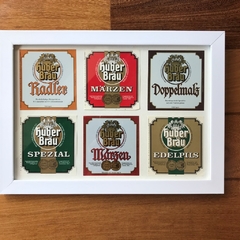 Quadro decorativo - rótulos Huber Bräu - Áustria - comprar online