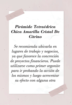 Pirámide Tetraédrica Chica Amarilla Cristal De Citrino cod 118 - comprar online