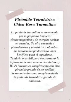 Pirámide Tetraédrica Chica Rosa Turmalina cod 120 en internet