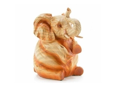 Elefante sentado simil madera 14,5 cm - 932b