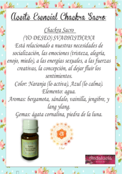 Aceite Esencial - CHACKRA SACRO - Elaborado con Esencias Naturales