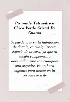 Pirámide Tetraédrica Chica Verde Cristal De Cuarzo cod 115 - comprar online